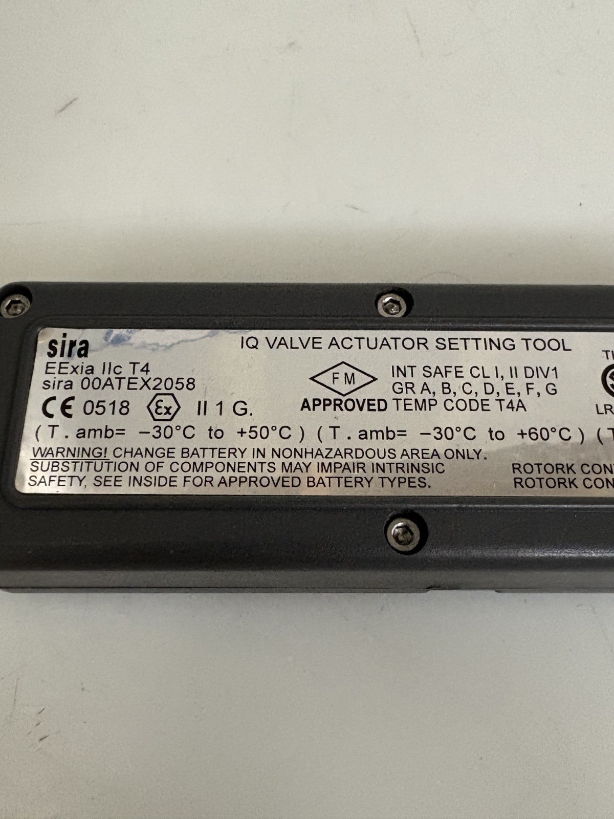 ROTORK IQ VALVE ACTUATOR SETTING TOOL 44507-03 EEXIA IIC T4