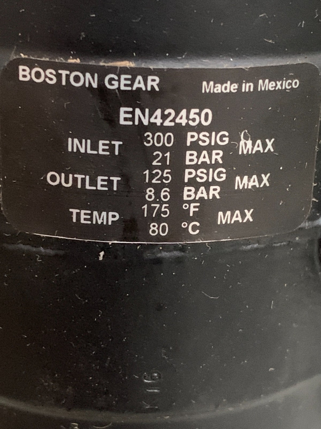 BOSTON GEAR PNEUMATIC REGULATOR #EN 424502