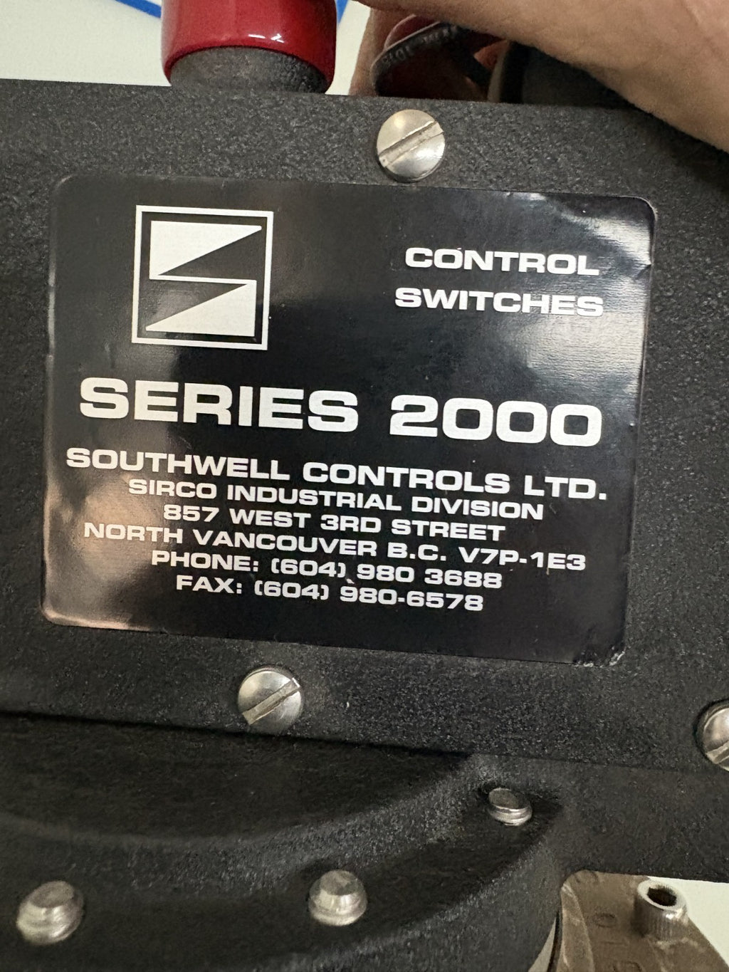 SIRCO CONTROL SWITCHES SERIES 2000 204-A1/AB1/AAA/05
