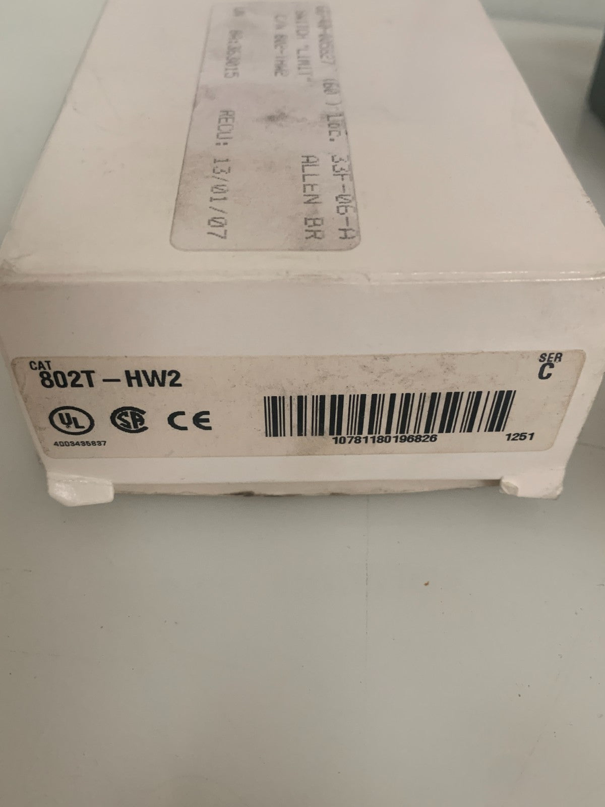 ALLEN BRADLEY LIMIT SWITCH 802T-HW23