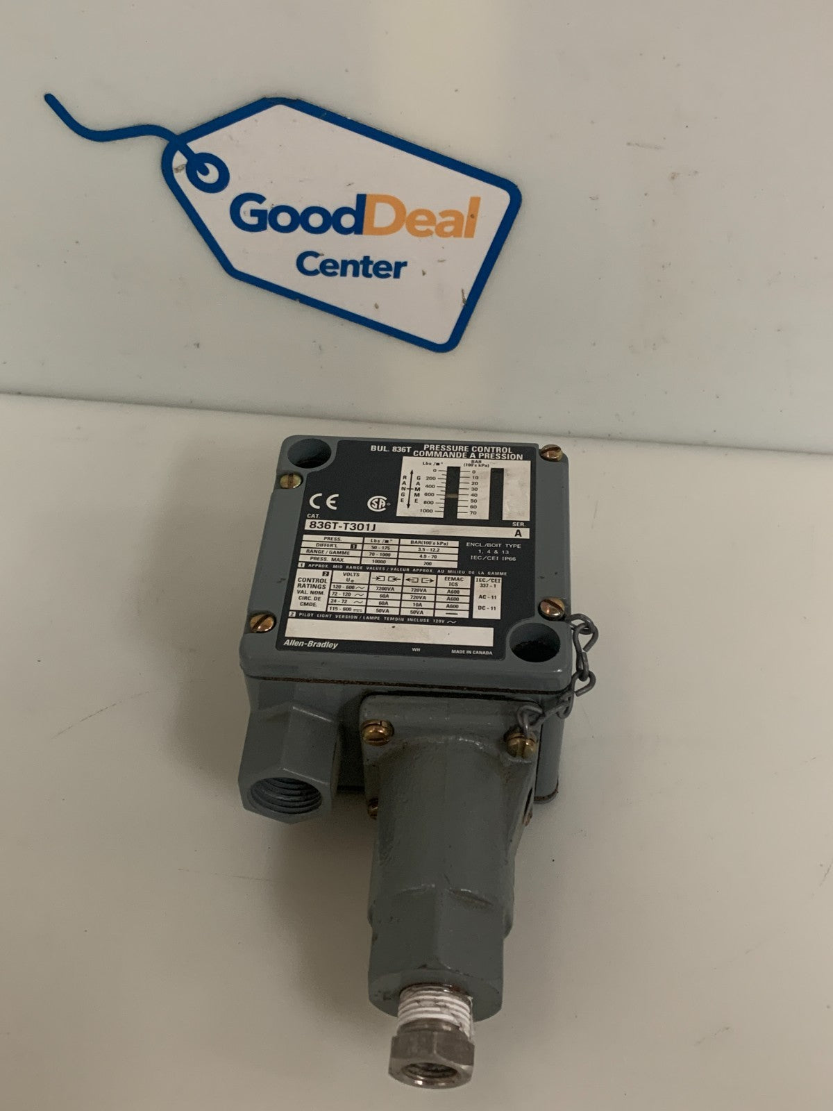 ALLEN BRADLEY PRESSURE CONTROL 836T-T301J