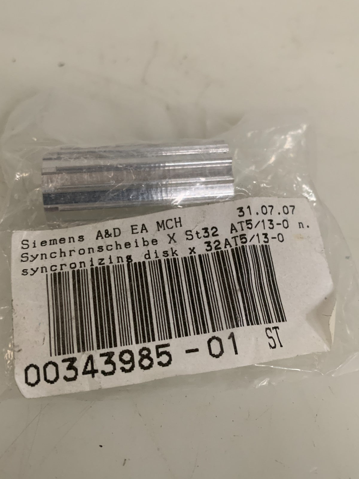 LOT OF 3 SIEMENS A & D EA MCH SYNCHRONIZING DISK #00343985-01