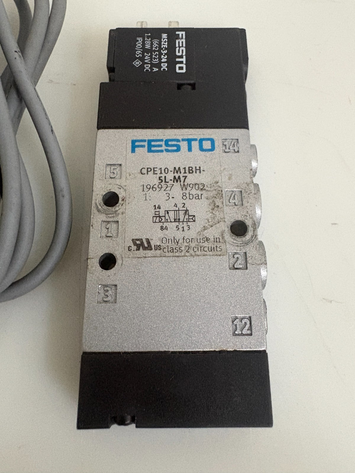 FESTO SOLENOID VALVE CPE10-M1BH-5L-M7 #196927 W/SOLENOID 1936871