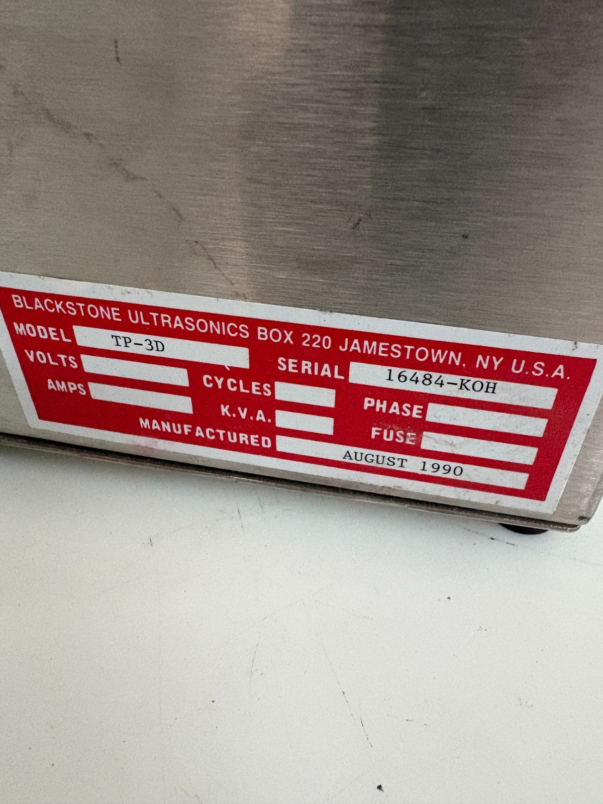 BLACKSTONE ULTRASONIC MELTER TP-3D W/POWER SUPPLY