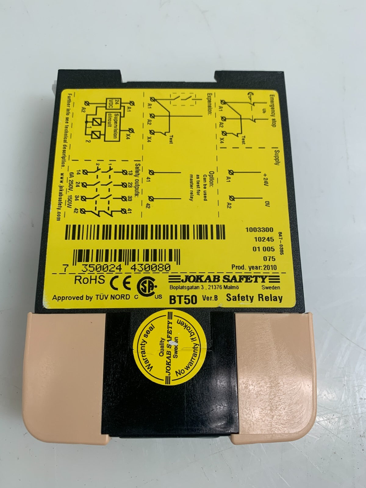 ABB / JOKAB SAFETY BT50  Safety Relay   24VDC  1003300