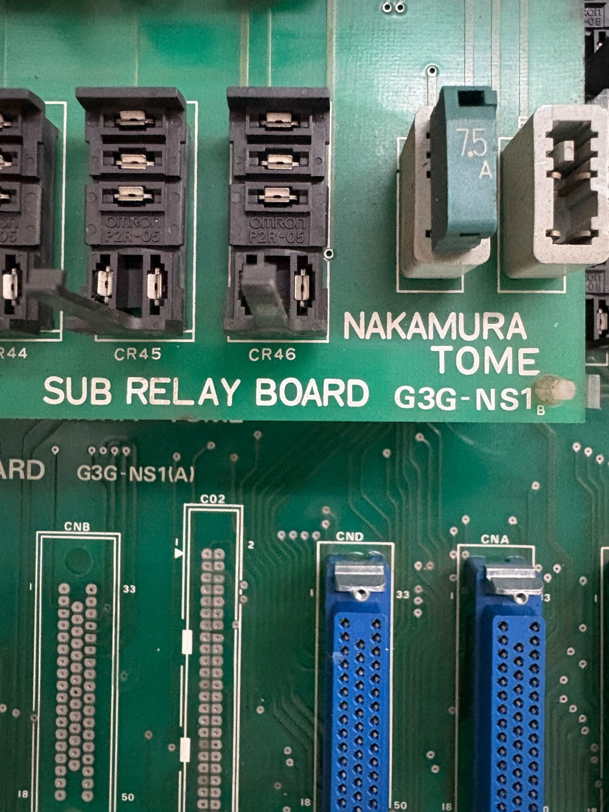 OMRON 0127070-7B NAKAMURA TOME MAIN RELAY BOARD G3G-NS1 (A)  W SUB RELAY BOARD