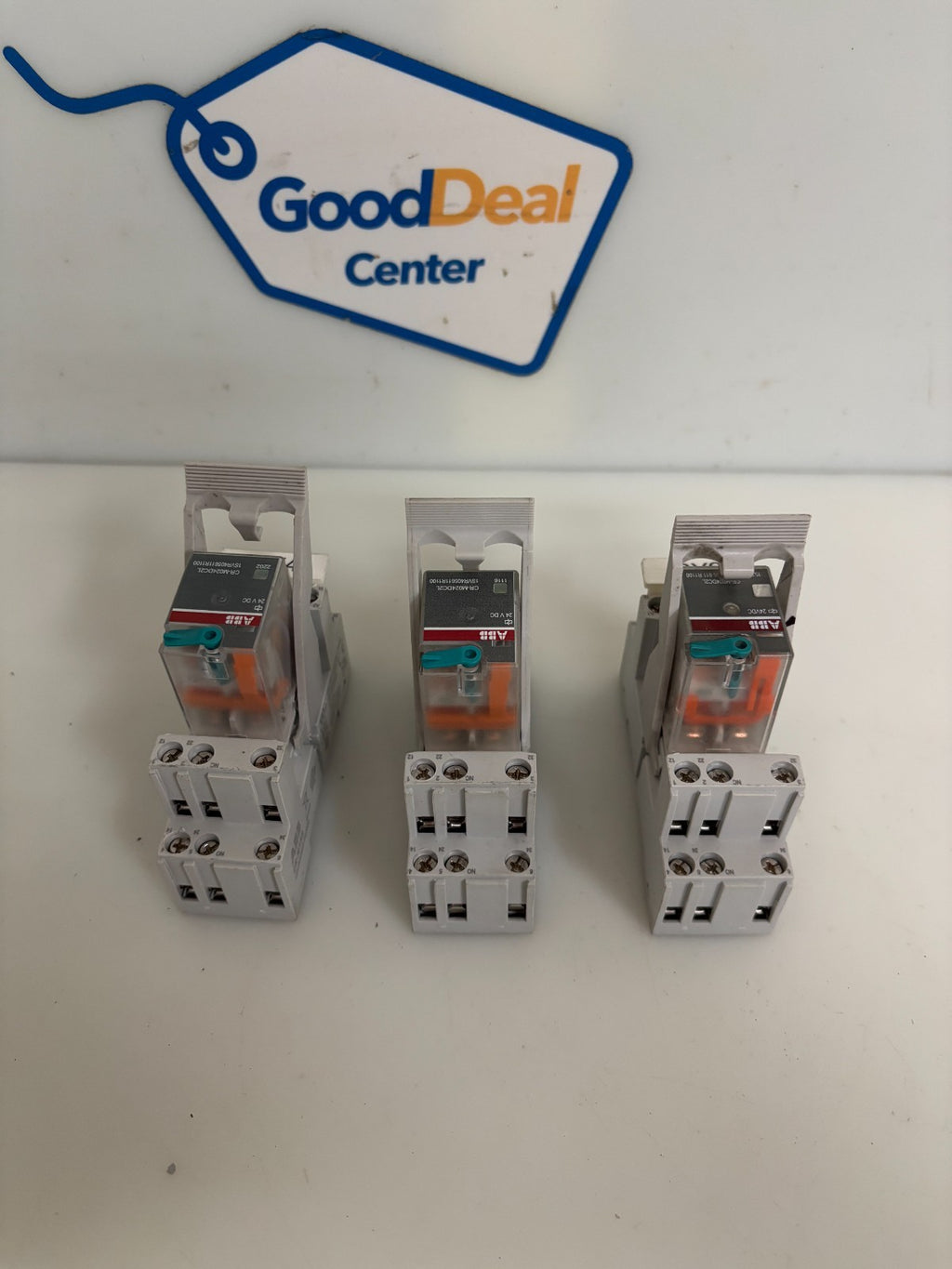 LOT OF 3 ABB RELAY MODULE CR-M024DC2L W/ABB CR-M3SS AND CR-P/M 22