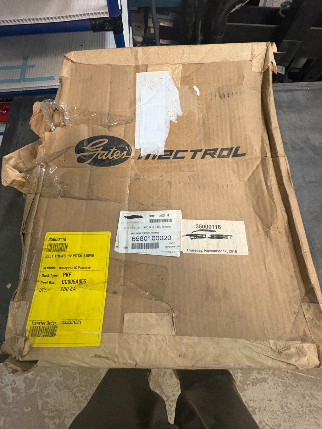 HONEYWELL GATES MECTROL ORACLE 35000118 TIMING BELT 1/2 PITCH 1.5 WID 2ROLL 100'
