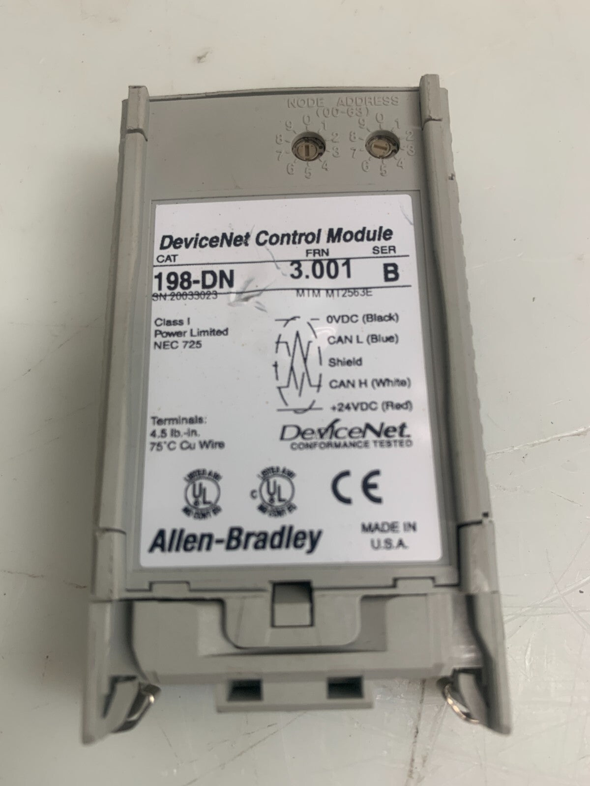 ALLEN BRADLEY 198-DN   DeviceNet Control Module