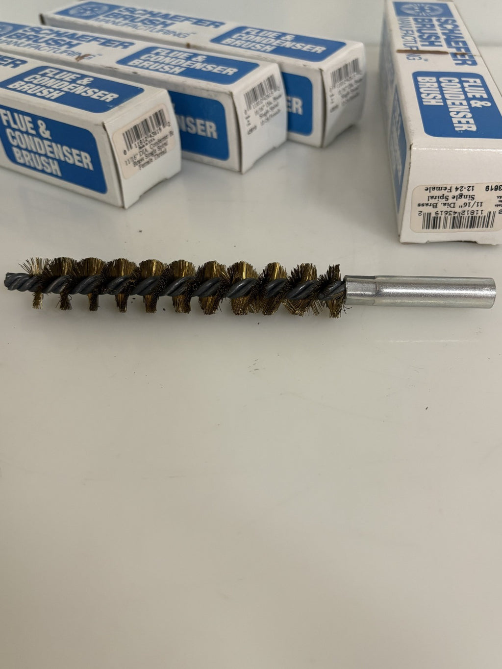 LOT OF 4 SCHAEFER BRUSH FLUE & CONDENSER BRUSH 11/16" SINGLE SPIRAL