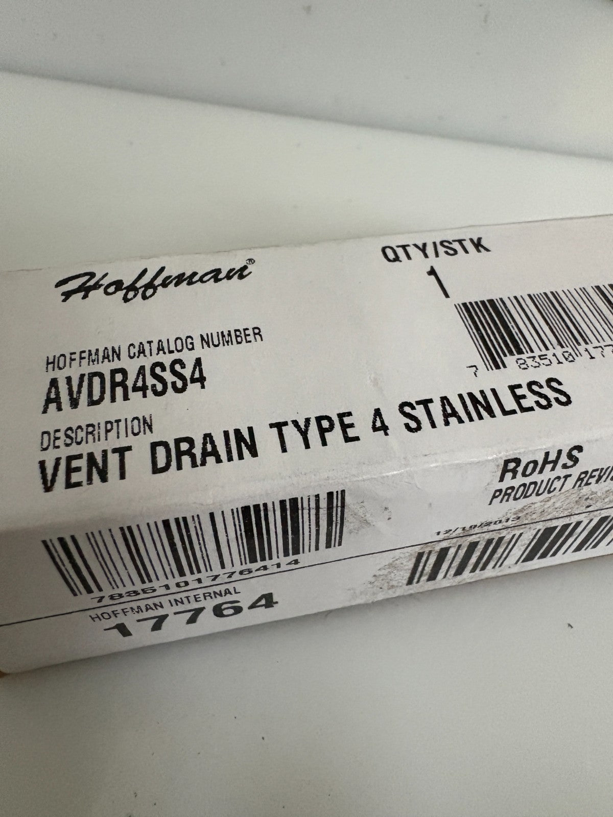 HOFFMAN VENT DRAIN TYPE 4" STAINLESS