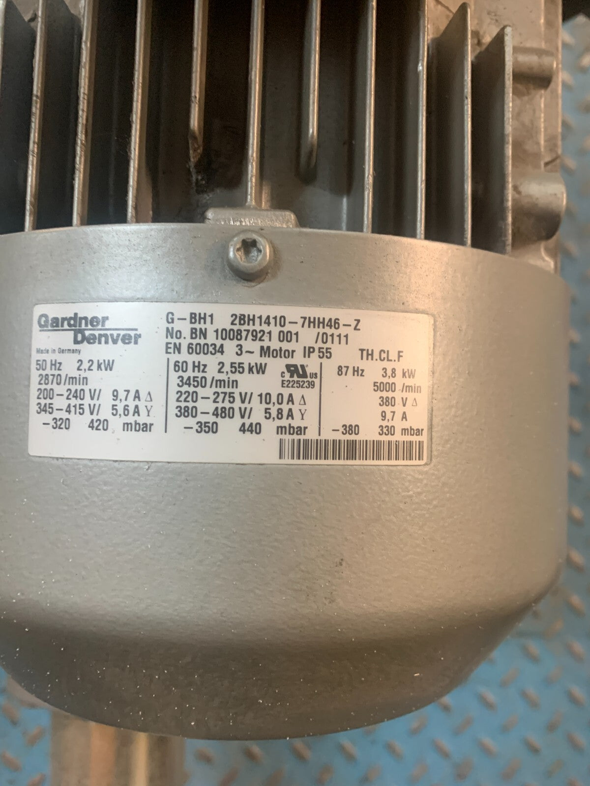 Gardner Denver Blower Motor G-BH1 2BH1410-7HH46-Z