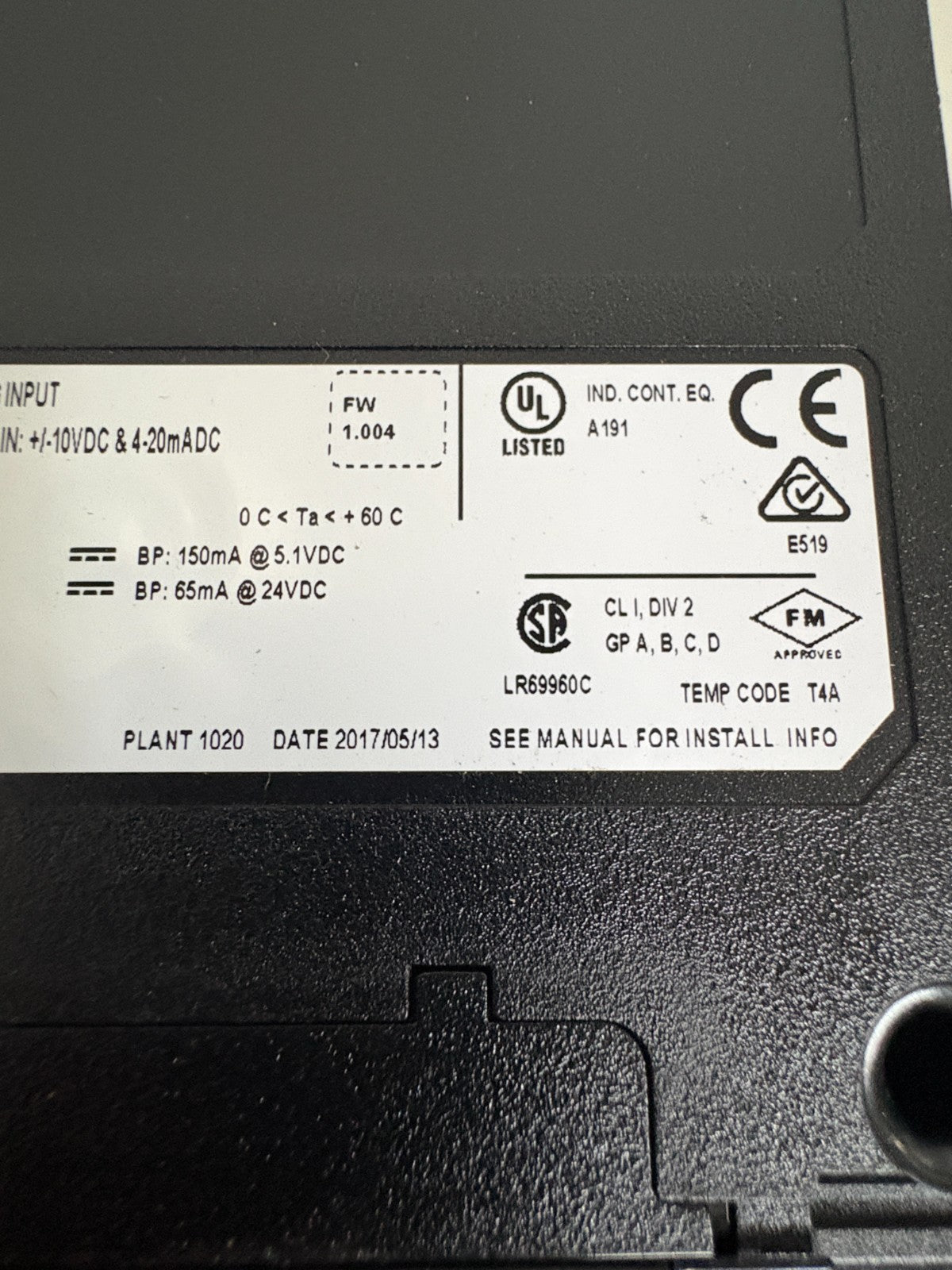 HONEYWELL ANALOG INPUT TK-IAH161 A