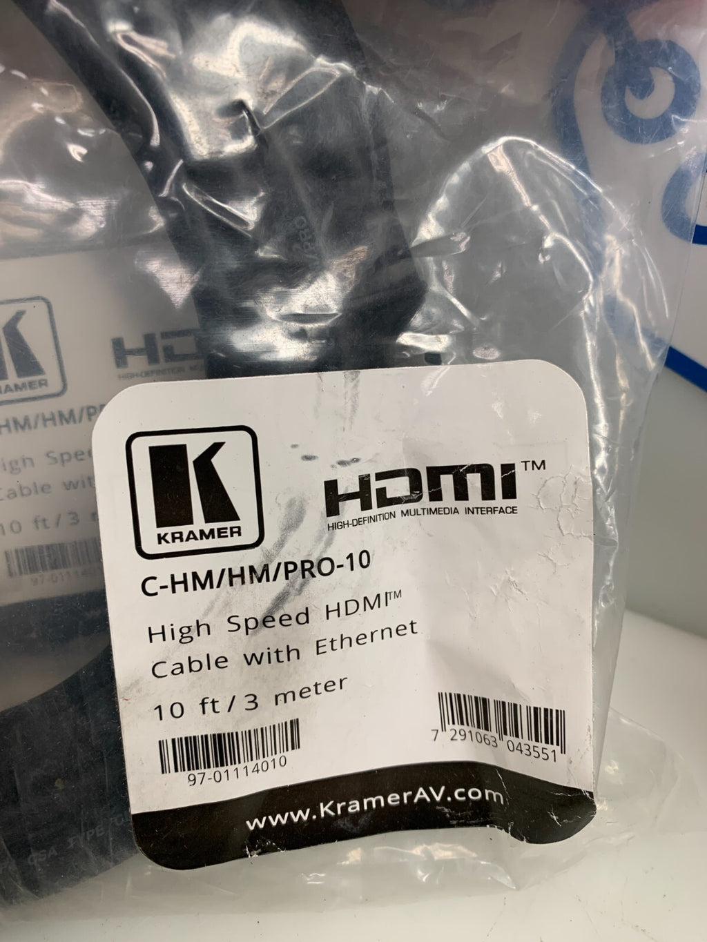 KRAMER 10'  HDMI Cable High Speed  w/Ethernet  C-HM/HM/PRO-10  (Lot of 3)