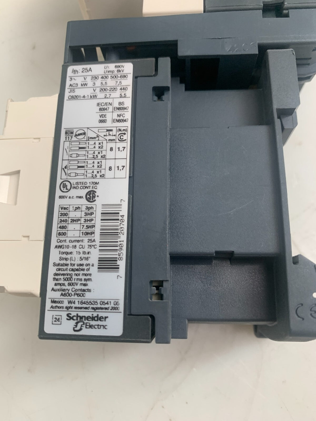 SCHNEIDER ELECTRIC / Telemecanique  SquareD GV2-P06/1-1.6A  w/LC1D12