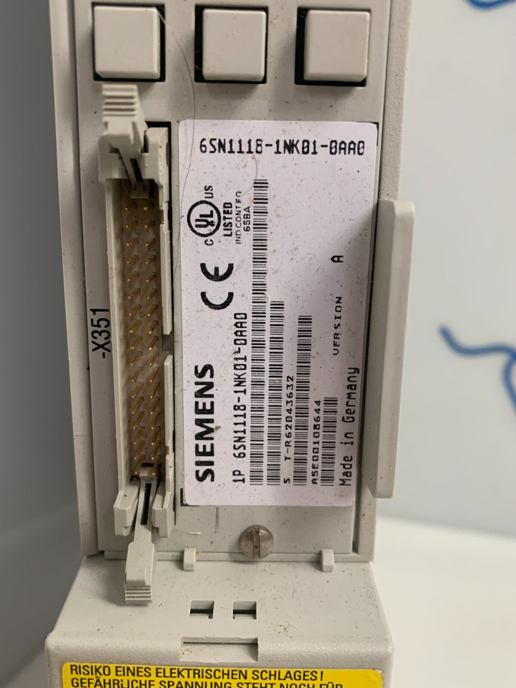 SIEMENS SIMODRIVE LT- MODUL INT 2X15 A  6SN1123-1ABOO-OAA1  W/6SN1118-1NK01-OAA