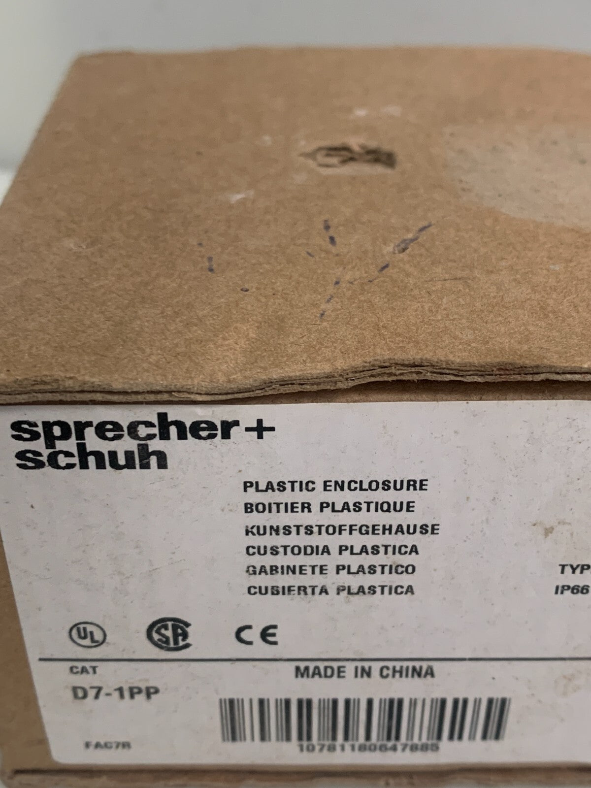 SPRECHER & SCHUH PLASTIC ENCLOSURE D7-1PP