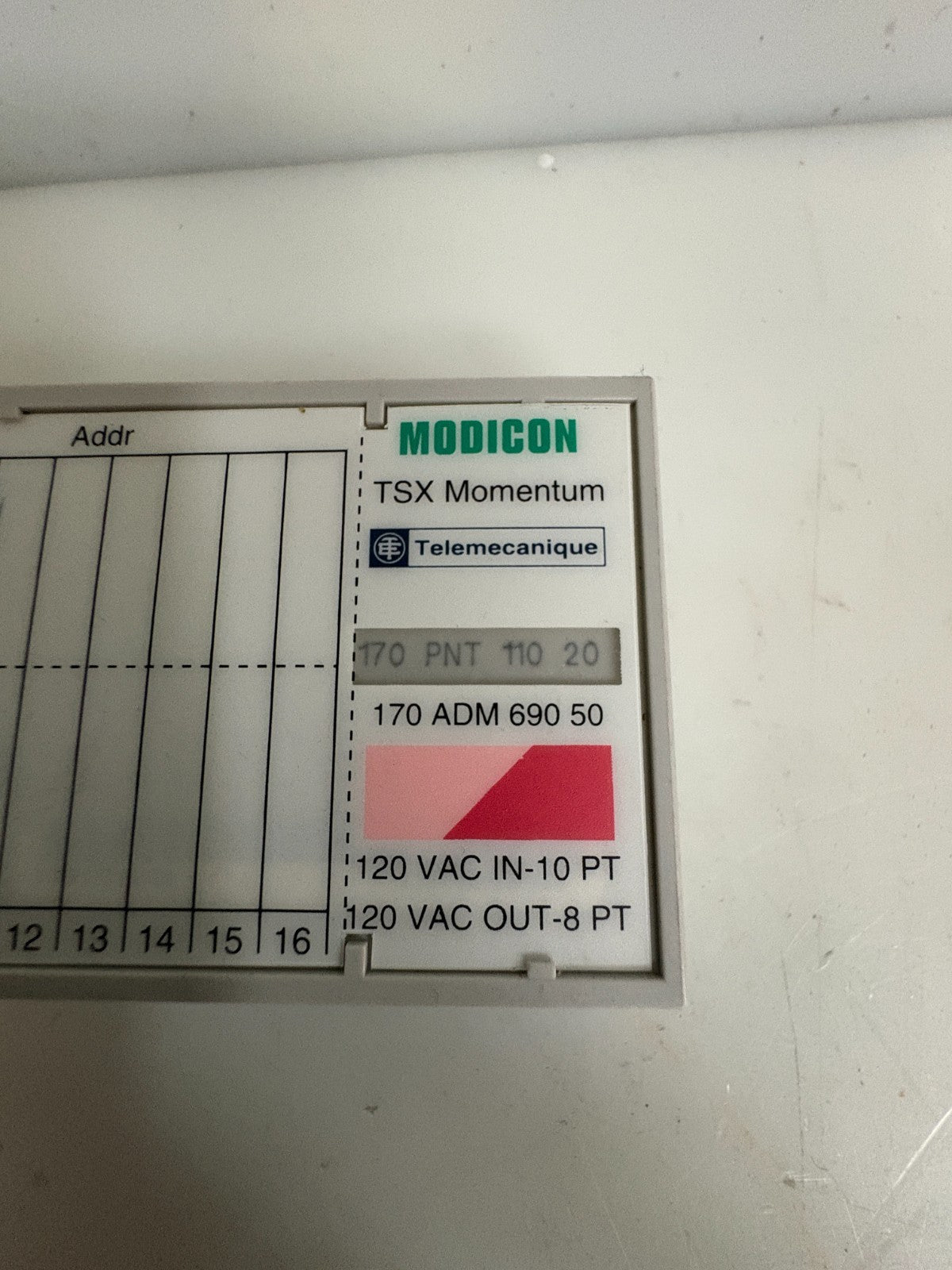 SCHNEIDER MODICON TSX MOMENTUM I/O MODULE MODBUS 170 ADM 690 501