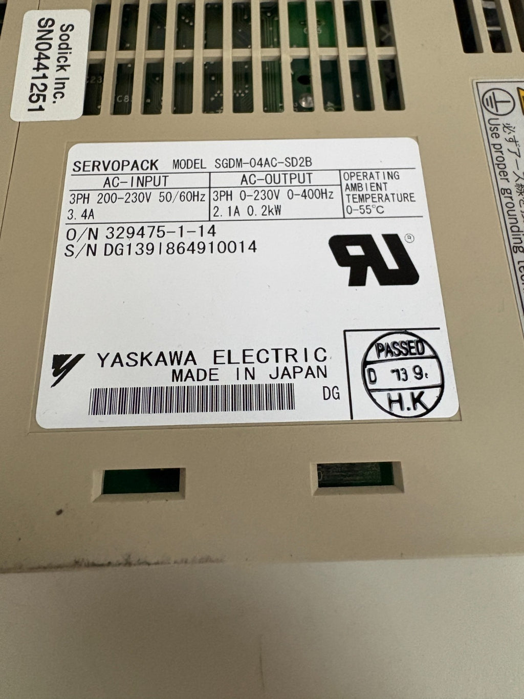 YASKAWA SERVOPACK SGDM-04AC-SD2B