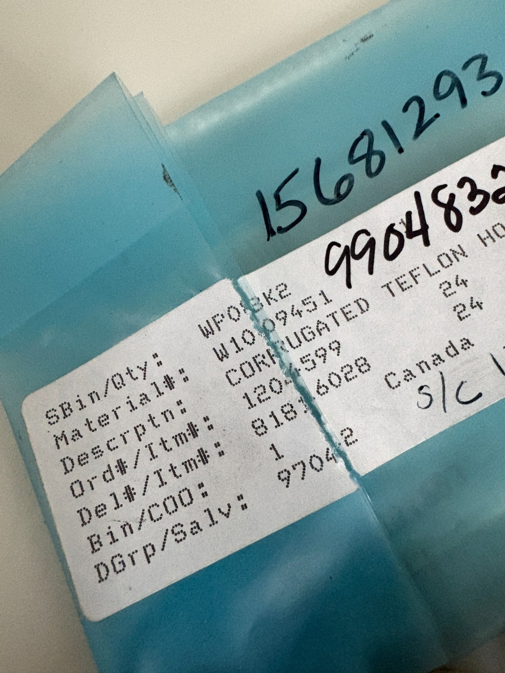 PERKIN ELMER 12" TEFLON HOSE WP08K22