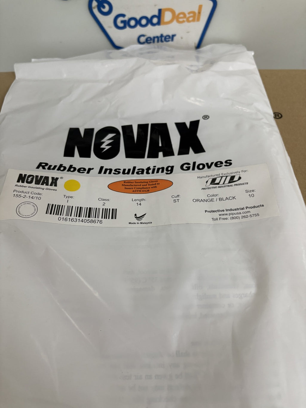 NOVAX RUBBER INSULATING GLOVE SIZE 10 #155-2-14/10