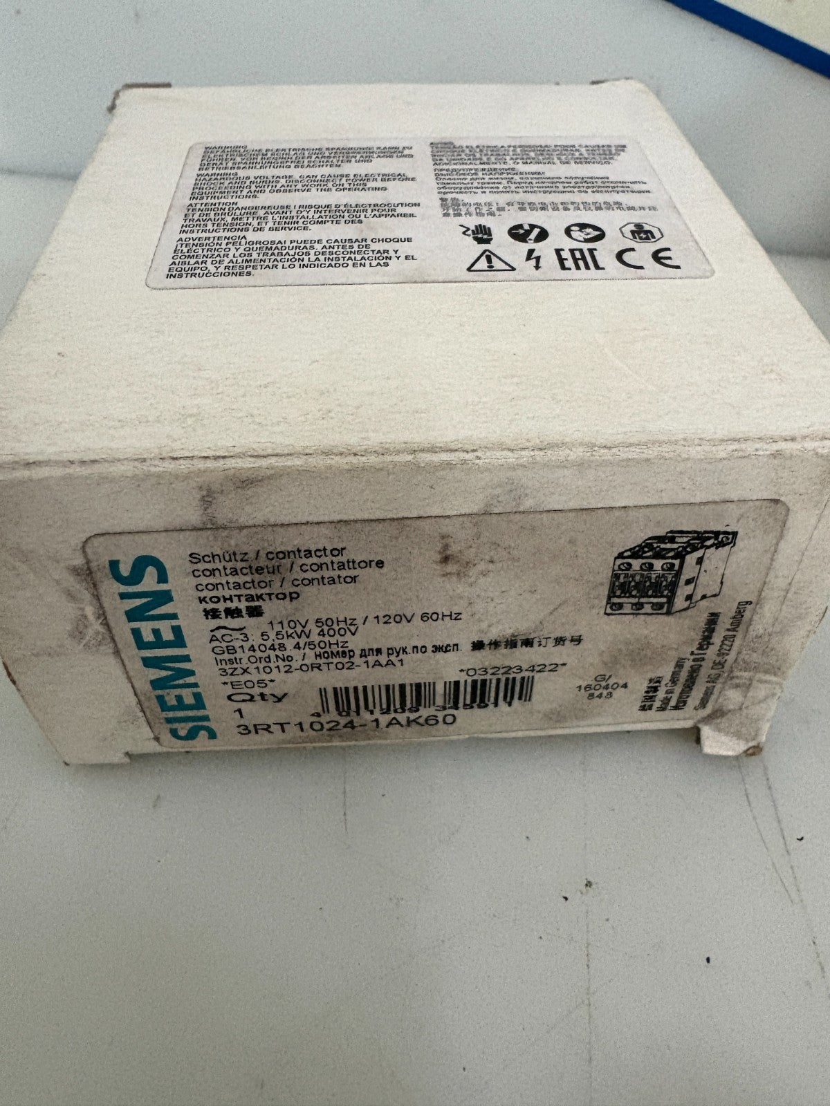 SIEMENS CONTACTOR 3RT1024-1AK602