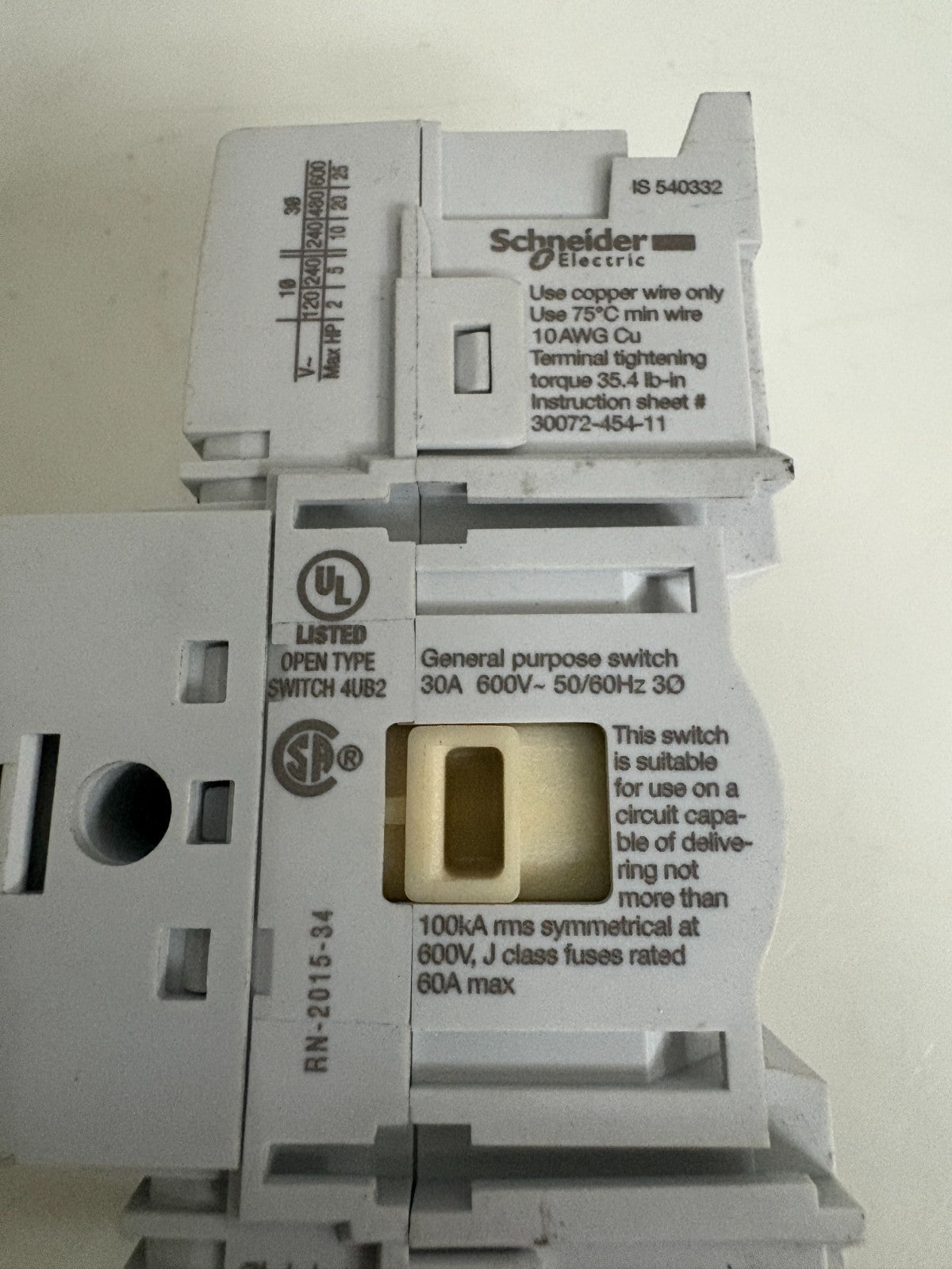 SCHNEIDER ELECTRIC DISCONNECT SWITCH LK4DU3CN COMPLETE