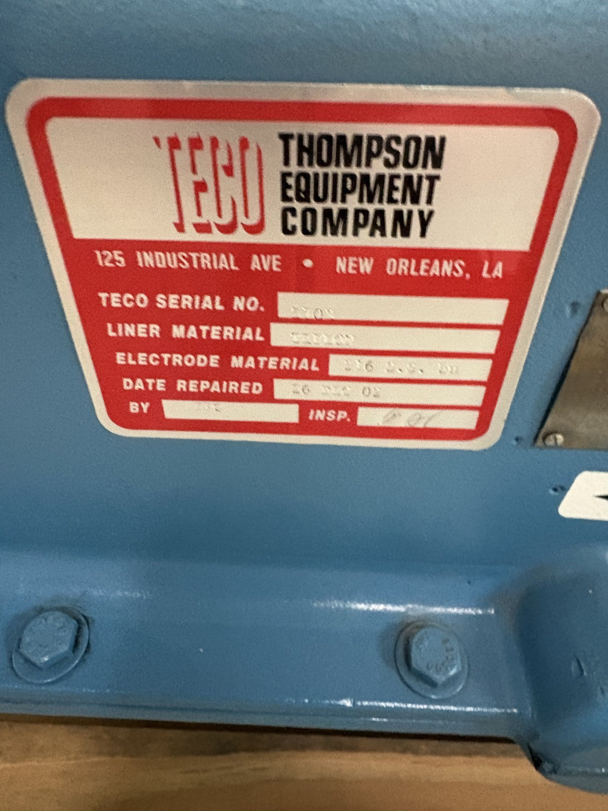 FISHER & PORTER TEFLON MAGNETIC FLOW TUBE METER MODEL 10D1418 AN