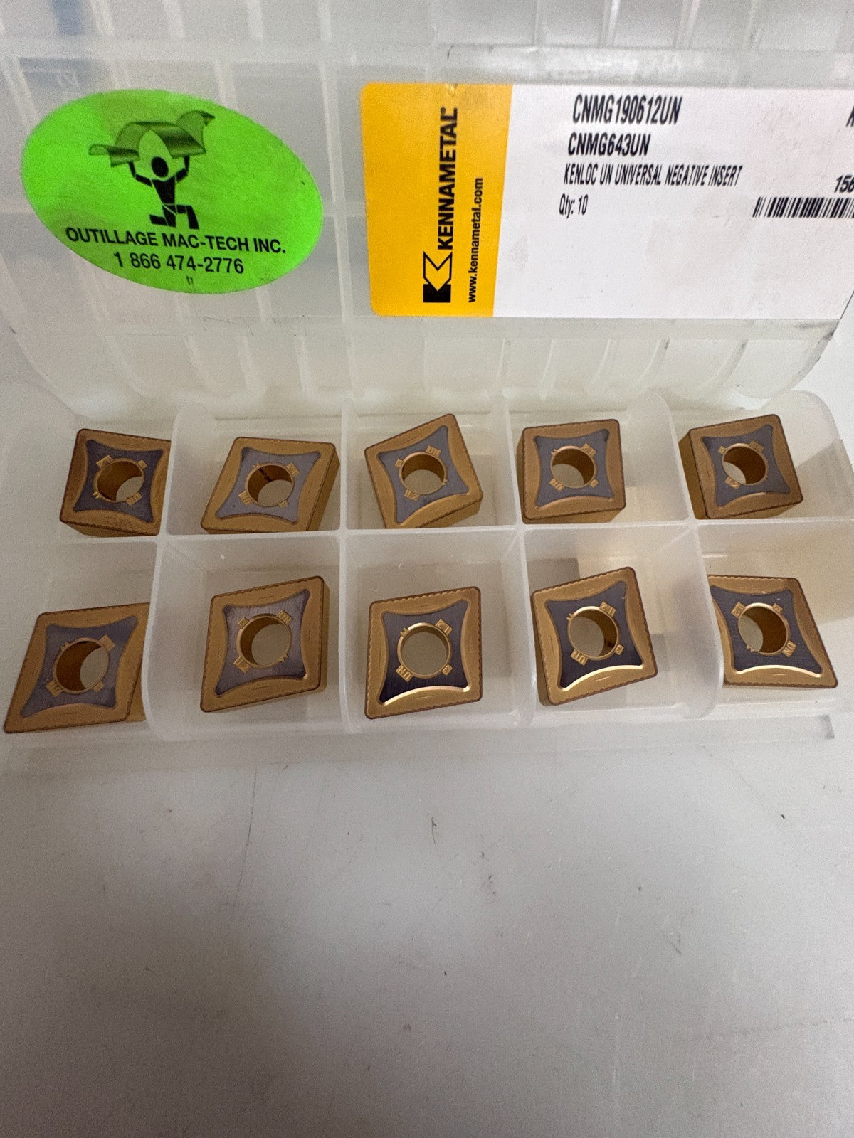 LOT OF 10 KENNAMETAL CARBIDE INDEXABLE INSERTS KC9315