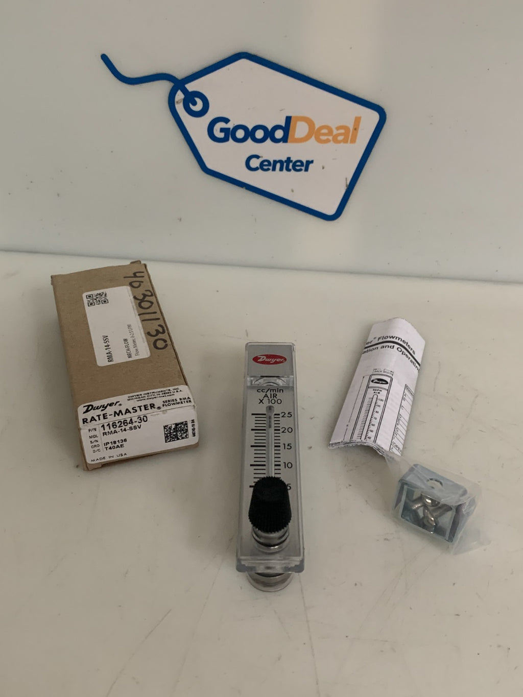 DWYER RATE MASTER FLOWMETER 0.5-5 LPM RMA-14-SSV