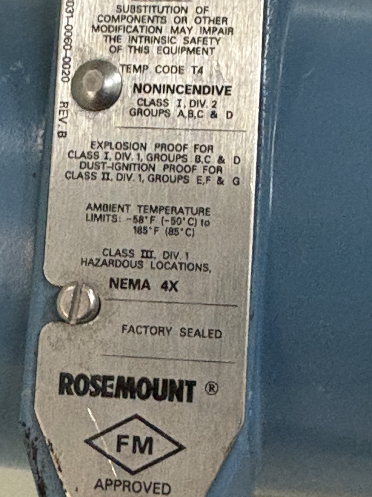 ROSEMOUNT SMART FAMILY PRESSURE TRANSMITTER 3051 CG2A22A1A51K5M5 W/MODULE3