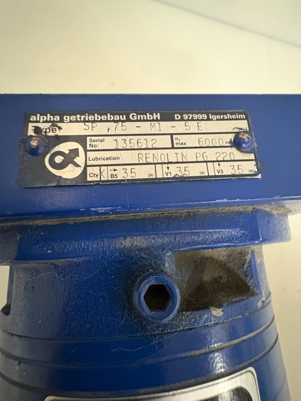 ALPHA GEAR BOX SP 75-M1-5E HIGH SPEED PLANETARY GEARHEAD 3
