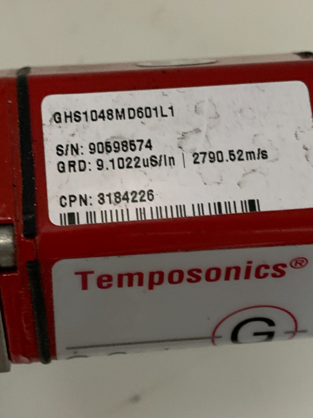 MTS TEMPOSONICS LINEAR POSITION SENSOR G SERIES 45" POLE GHS1048MD601/1