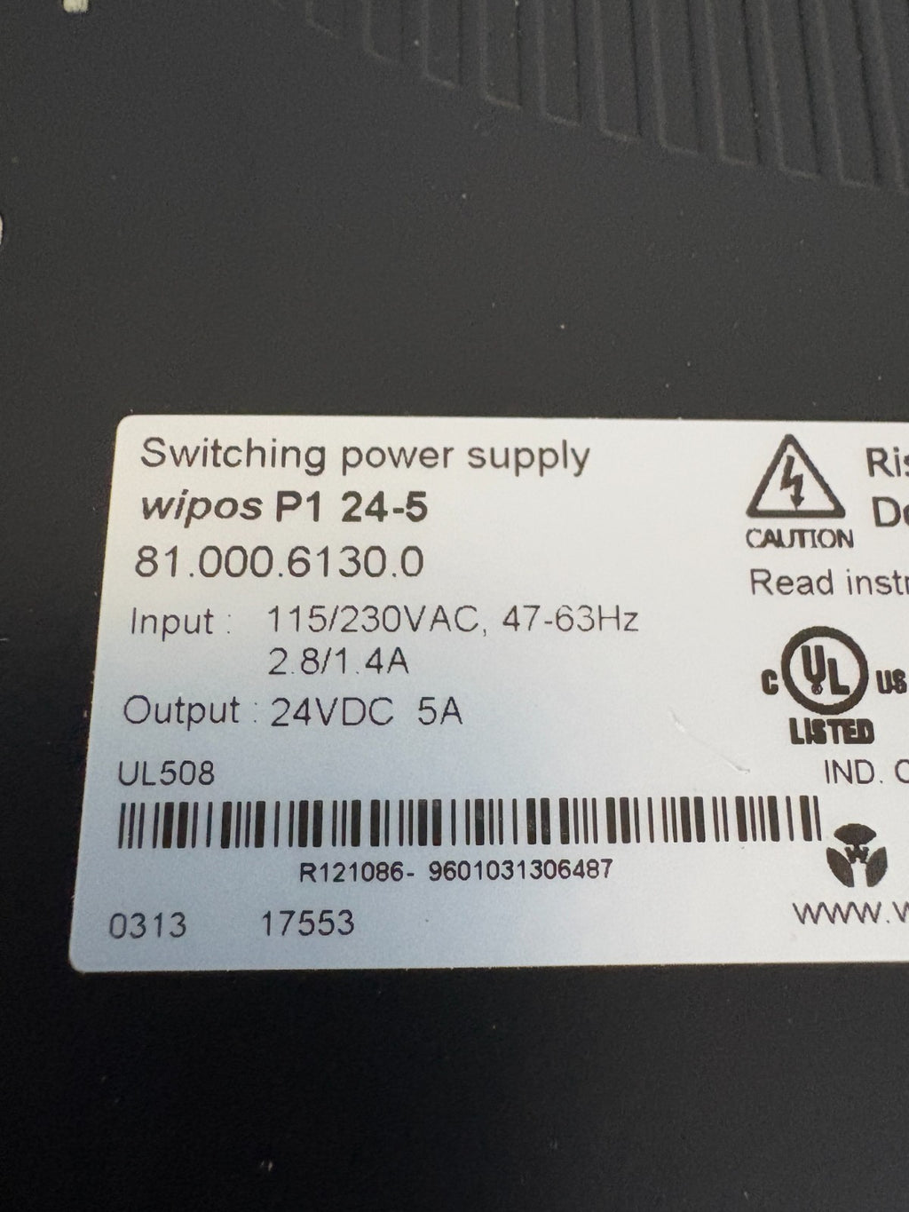 WIELAND SWITCHING POWER SUPPLY WIPOS P1 24-5