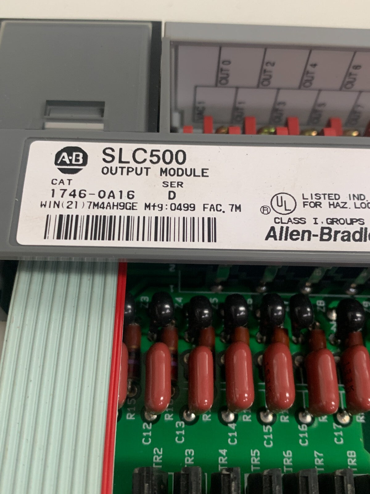 ALLEN BRADLEY SLC 500 OUTPUT MODULE 1746-OA16 SER D