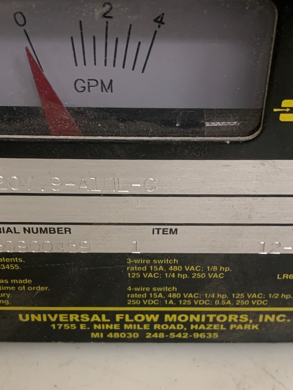 UNIVERSAL FLOW MONITORS SN-ASB4G4-4-320V.9-A1NL-C3