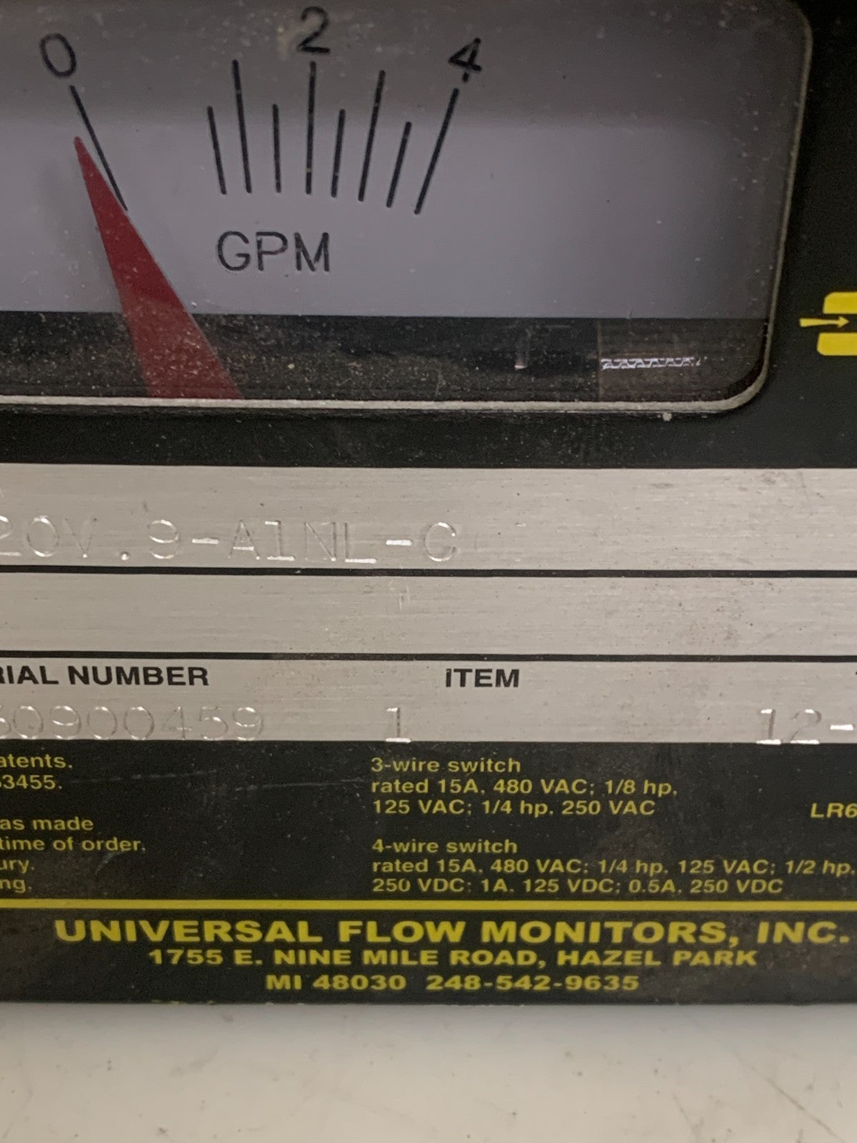 UNIVERSAL FLOW MONITORS SN-ASB4G4-4-320V.9-A1NL-C3