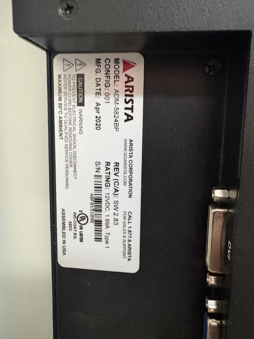 ARISTA 24" LCD MONITOR ADM-5824BP4
