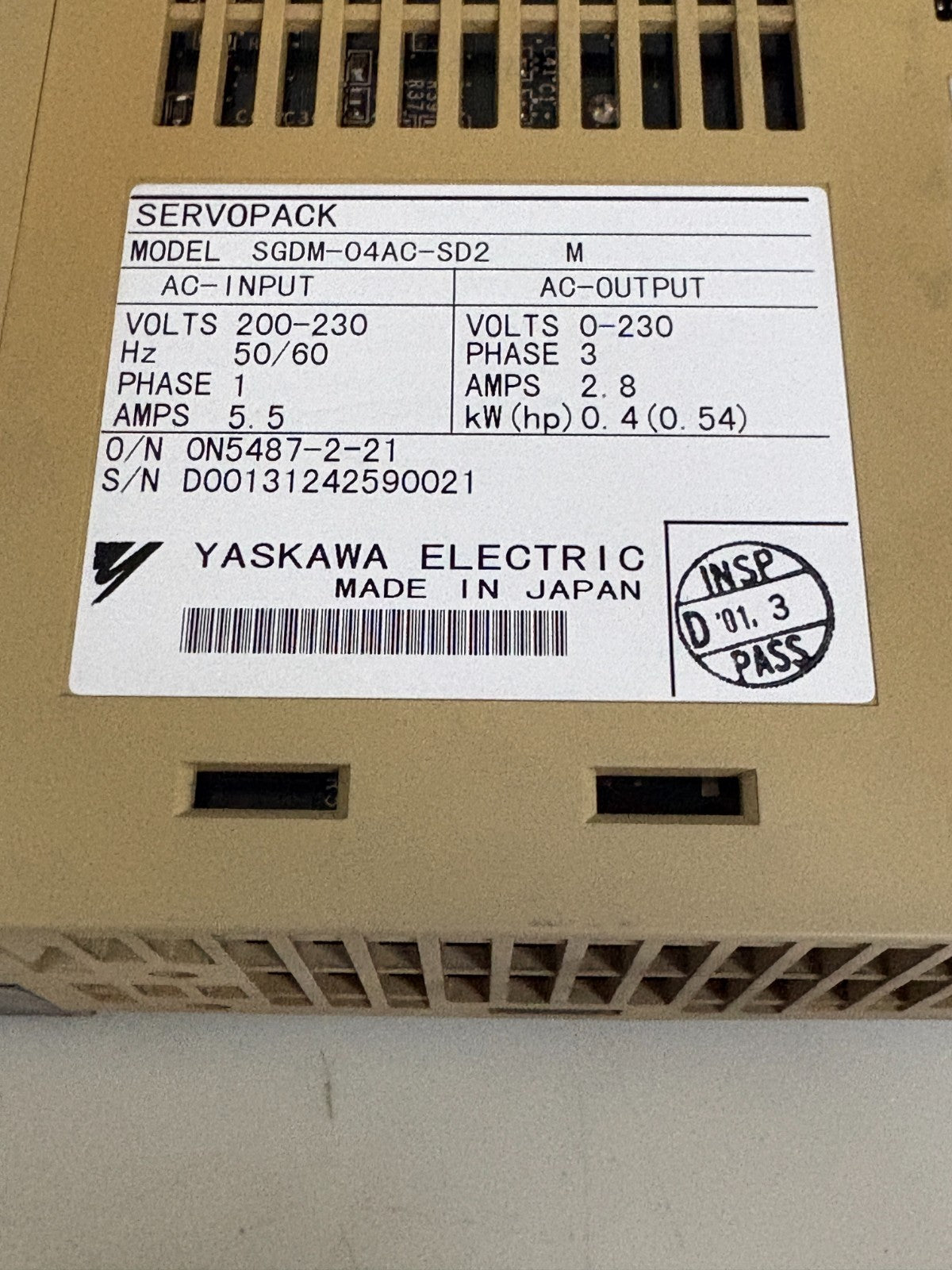YASKAWA SERVOPACK SGDM-04AC-SD2