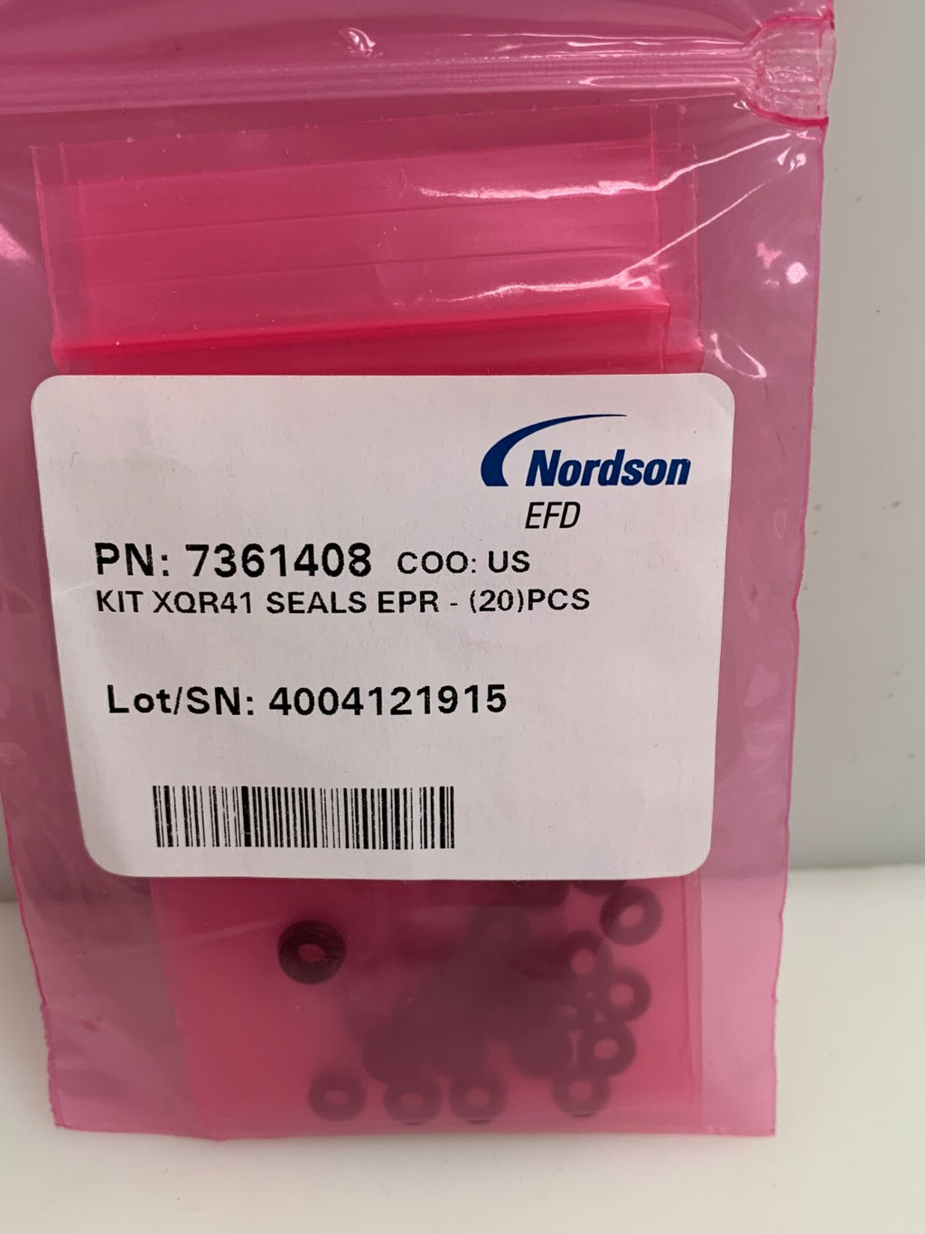 Lot of 5 bags NORDSON EFD Valve XQR41 Seal Kit 20/bag 7361408