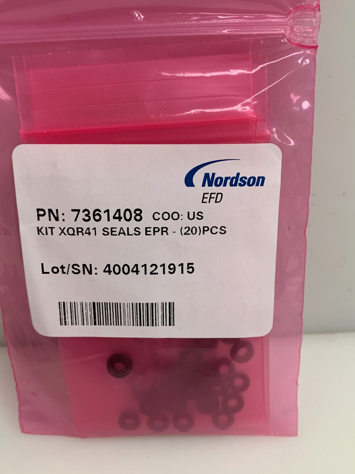 Lot of 5 bags NORDSON EFD Valve XQR41 Seal Kit 20/bag 7361408