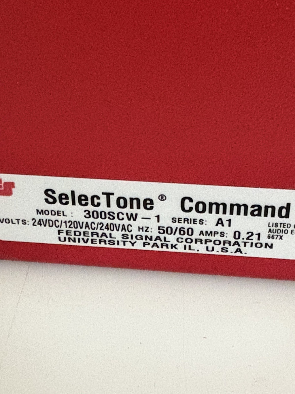 FEDERAL SIGNAL SELECTONE 300 SW-1 WALL MOUNTED COMMAND UNIT