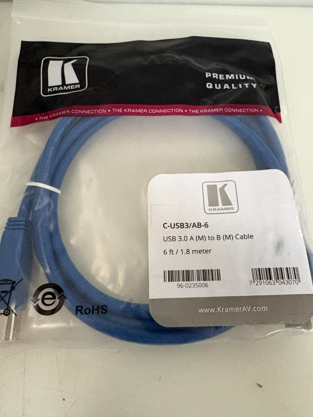 LOT OF 12 KRAMER ELECTRONICS C-USB3/AB-6 6'1