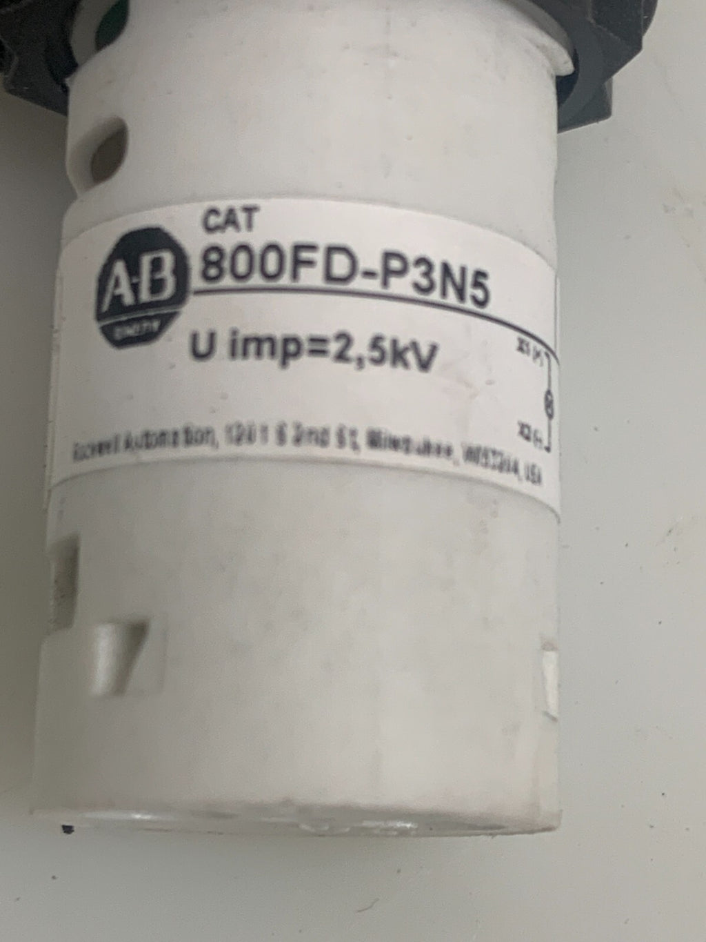 Lot of 7 ALLEN BRADLEY 800FD-P3N3 / 800FDP3N3 Green Pilot Light
