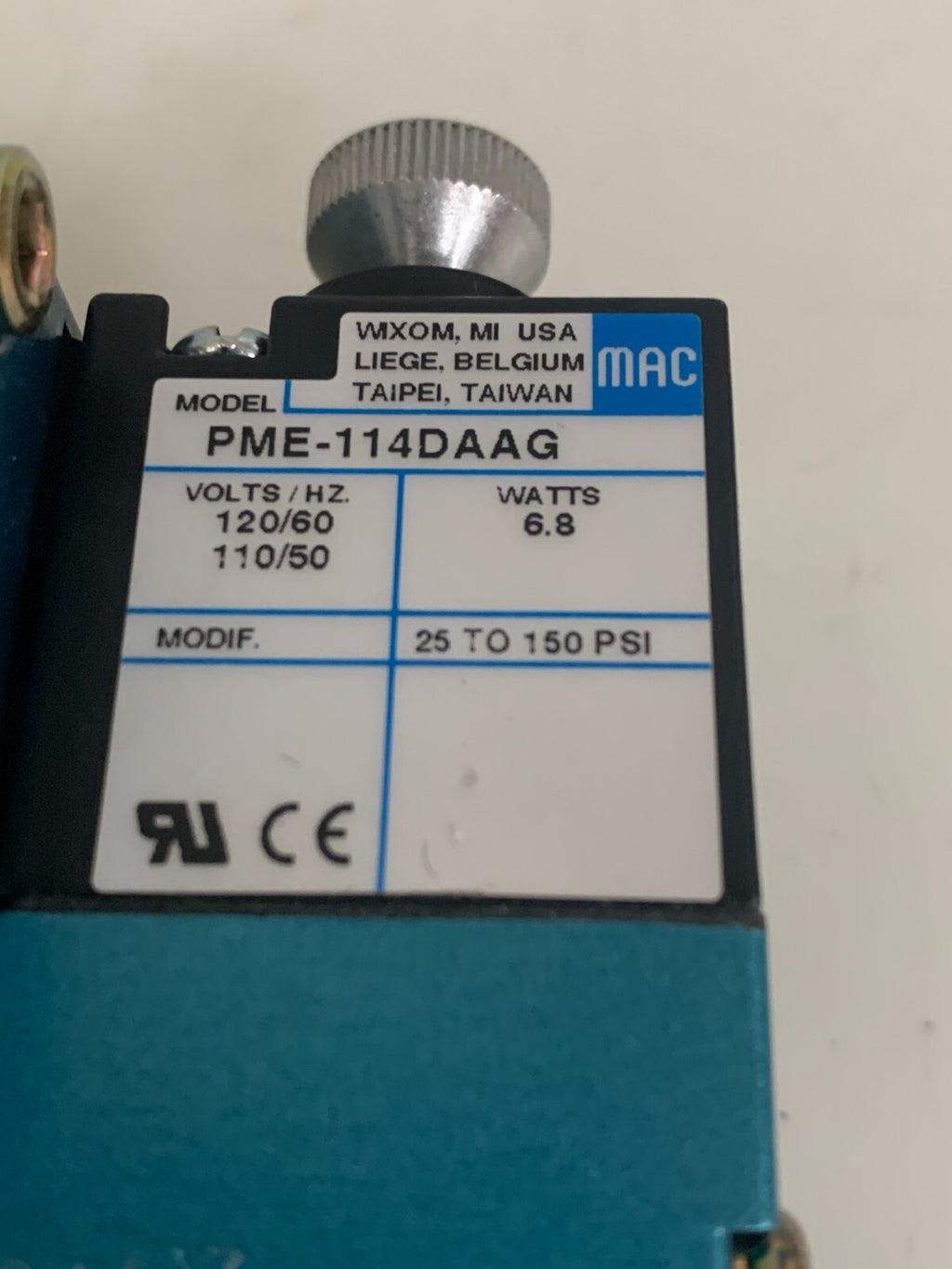 MAC VALVES 120 PSI 6513B-000-PM-114DA4
