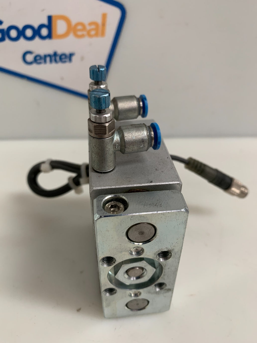 LOT OF 2FESTO GUIDED ACTUATOR 170832 DFM-16-10-P-A-GF ONE W/VALVES & SICK SENSOR