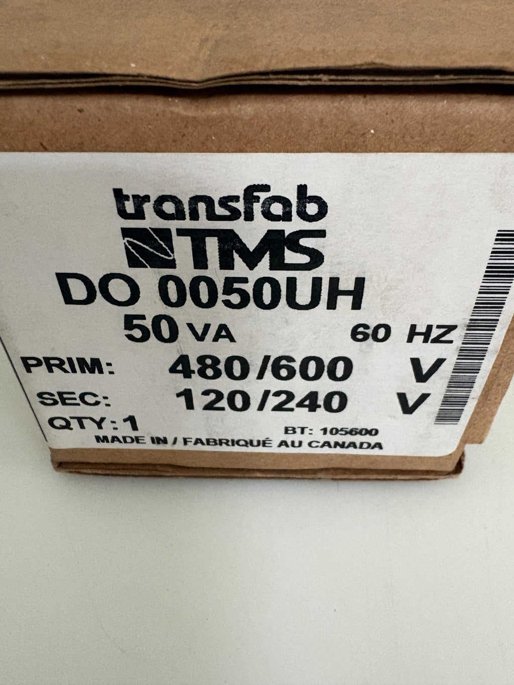 TRANSFAB VOLTAGE TRANSFORMER D0 0050UH2