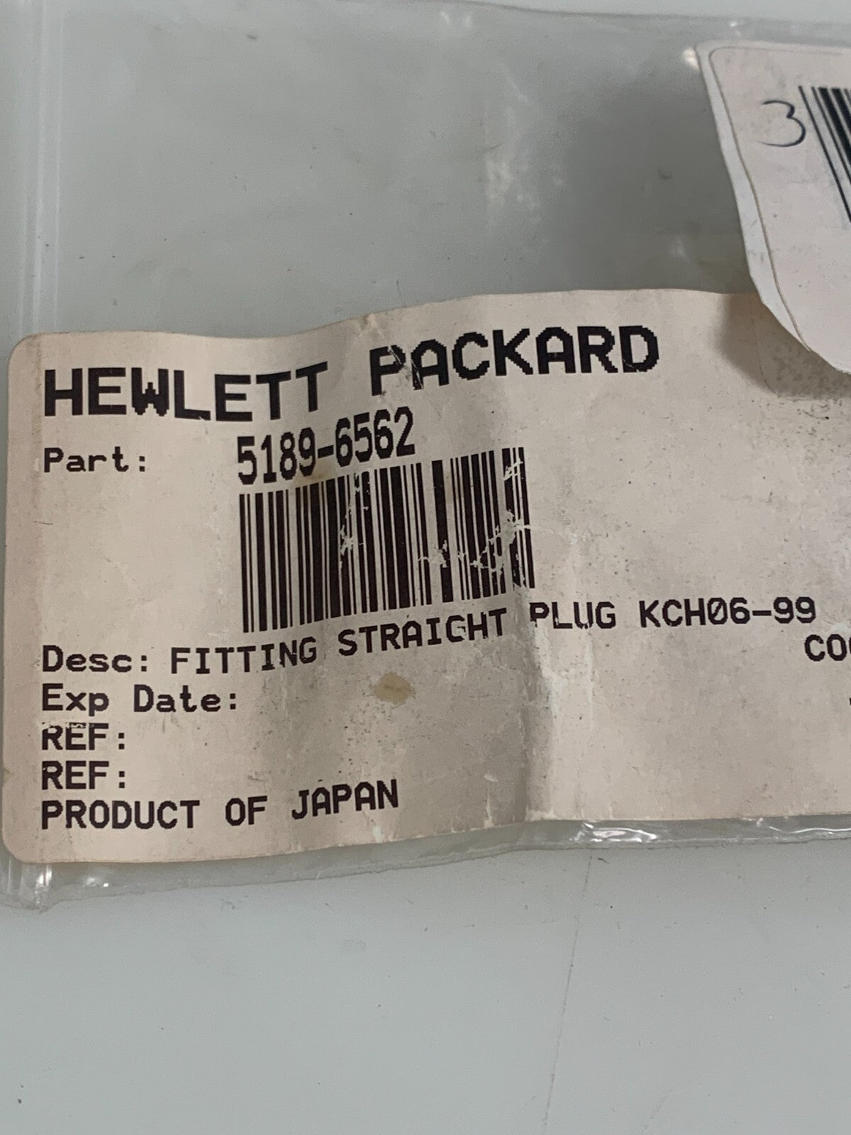 HP  Fitting Straight Plug KCH06-99  5189-6562  (Lot of 12)