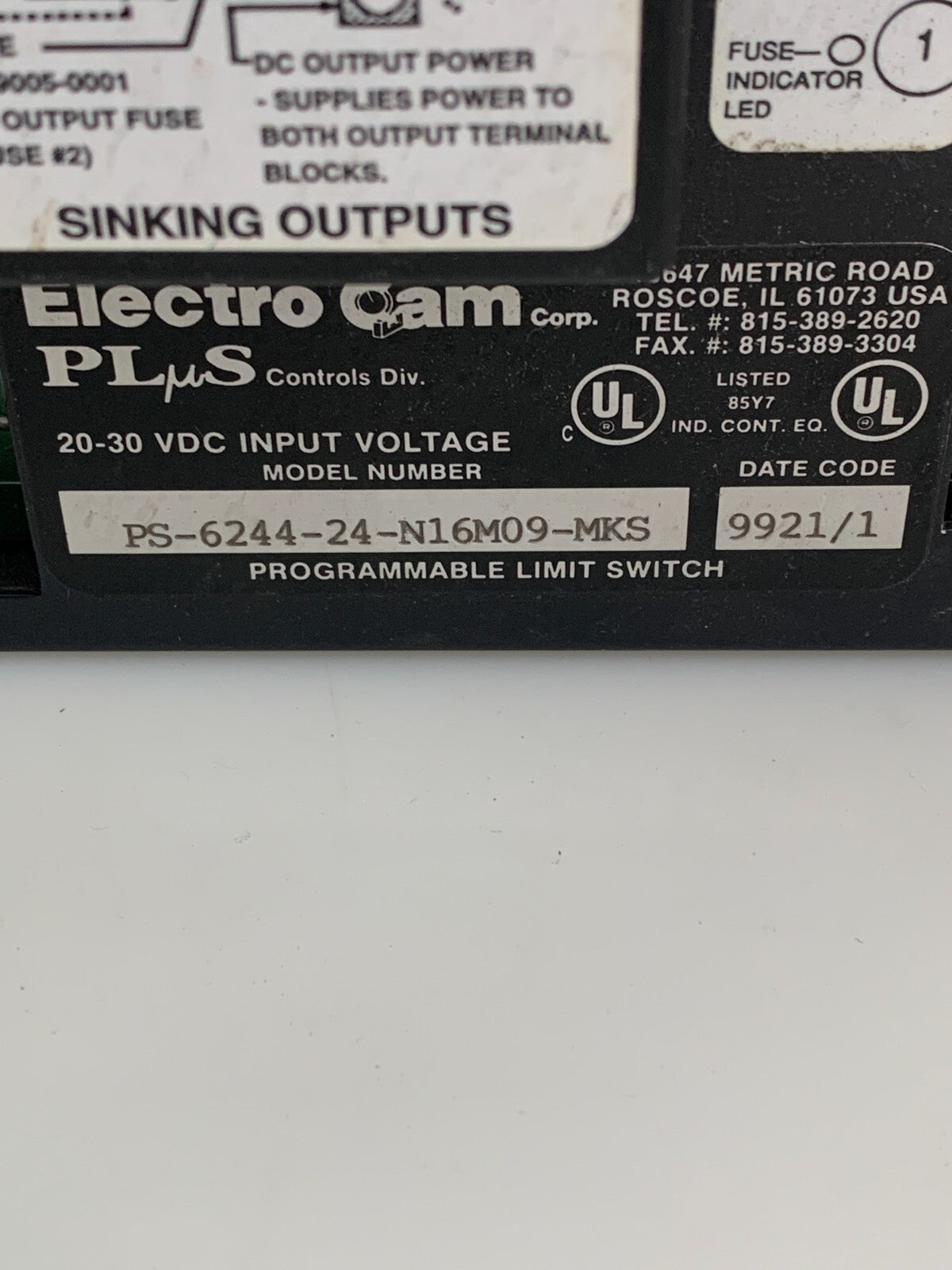 ELECTRO CAM PROGRAMMABLE LIMIT SWITCH MODULE PS-6244-24-N16M09-MKS
