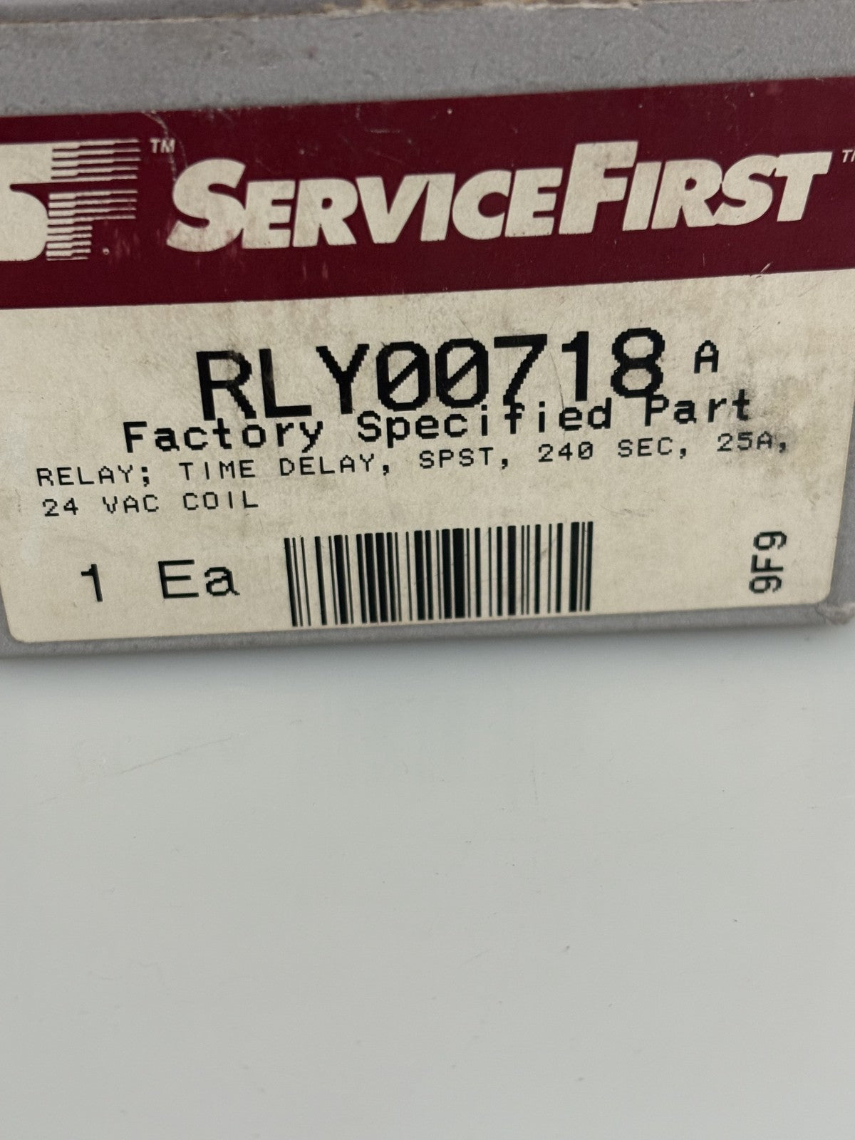SERVICE FIRST RELAY TIME DELAY 240 SEC RLY 00718 A